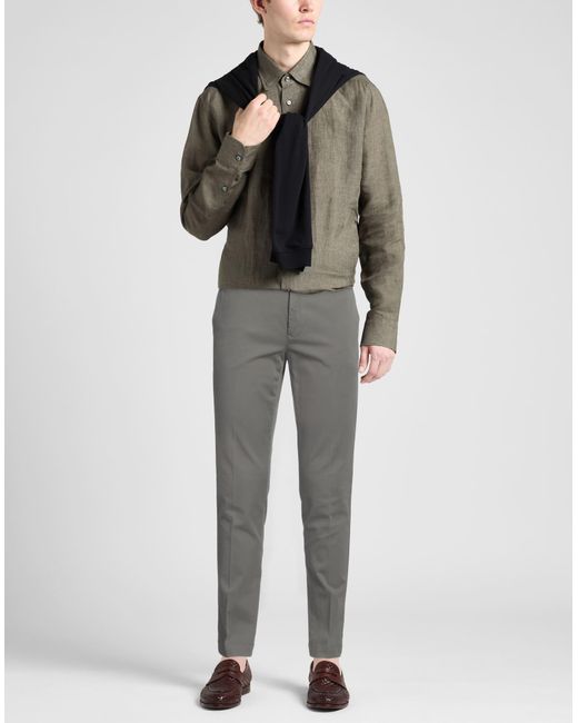 PT Torino Gray Pants Modal, Cotton, Elastane for men