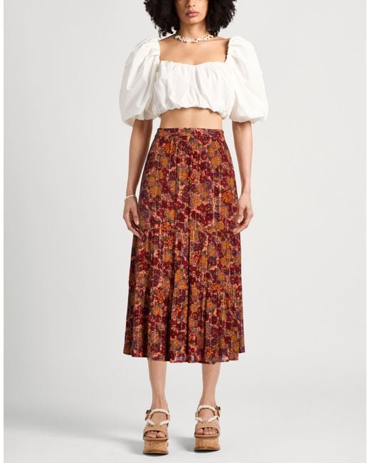 Ba&sh Red Midi Skirt