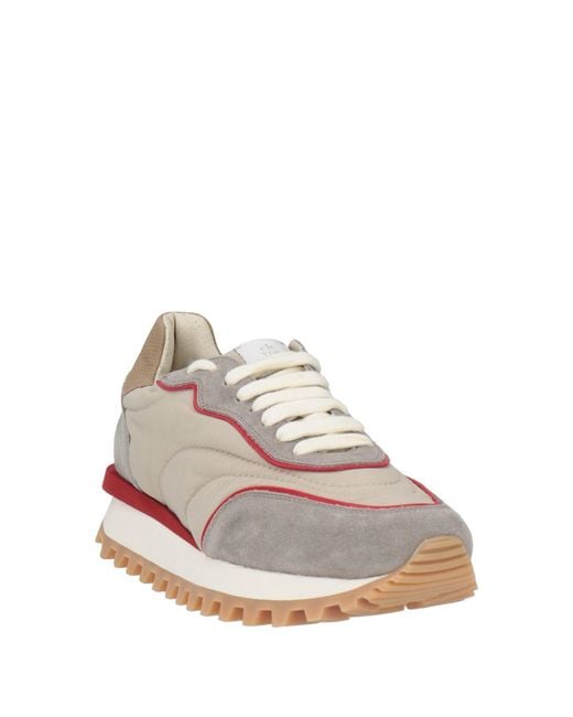 Eleventy Gray Sneakers Leather, Textile Fibers for men