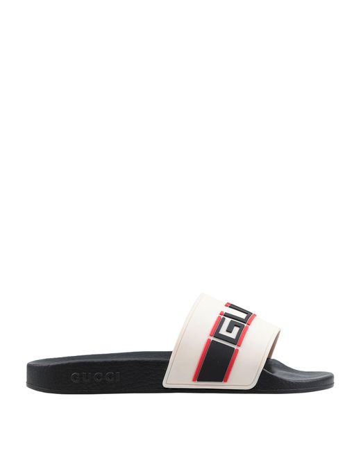 Gucci White Stripe Rubber Slide Sandal for men