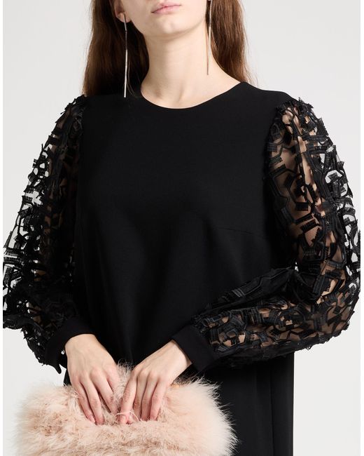 Paule Ka Black Mini Dress Polyester, Triacetate