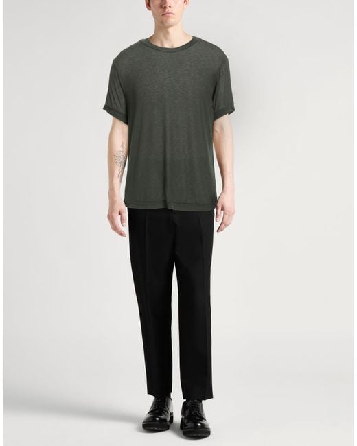 Daniele Fiesoli Green Military T-Shirt Viscose, Nylon, Cashmere, Elastane for men