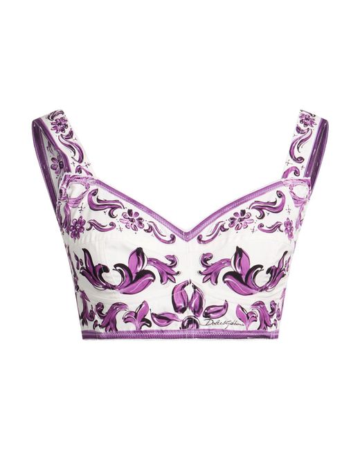 Dolce & Gabbana Purple Top Cotton, Polyamide, Elastane