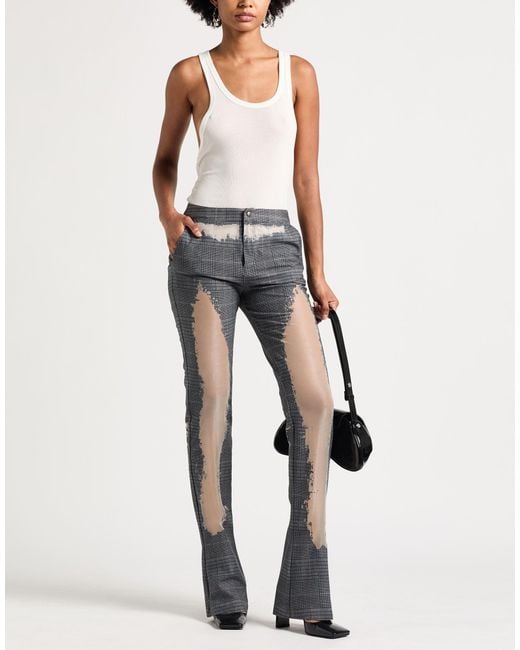 DIESEL Gray Pants Cotton, Polyester, Elastane