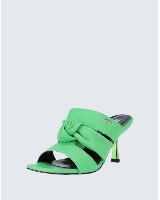 Karl Lagerfeld Green Panache 80mm Knot-detailing Sandals