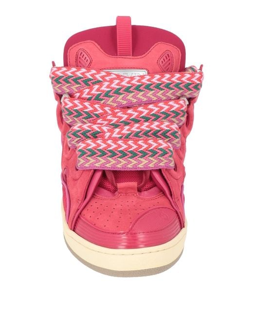 Lanvin Pink Sneakers Polyester, Polyamide, Lambskin, Elastane for men