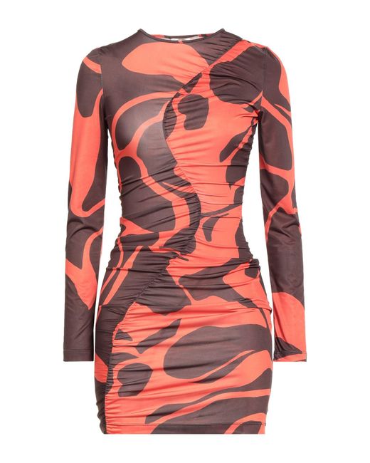 Suoli Red Mini Dress Polyester, Elastane