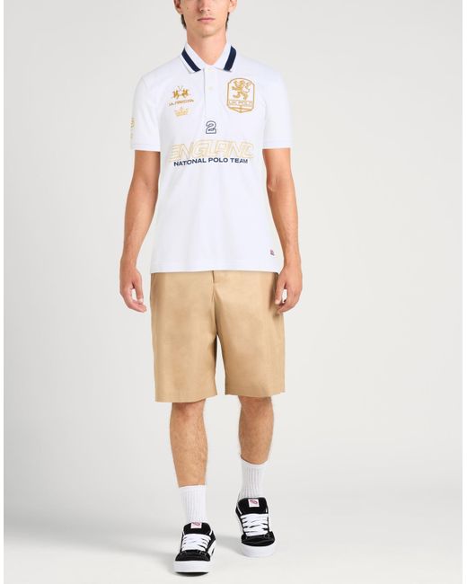 La Martina White Polo Shirt for men