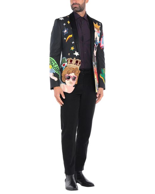 Dolce & Gabbana Black Blazer Acetate, Polyamide, Silk, Elastane, Polyester for men