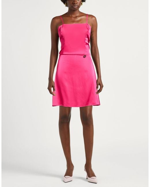 Gaelle Paris Pink Mini Dress Polyester, Elastane