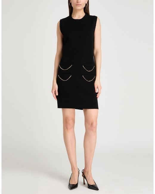 Moschino Black Mini Dress Virgin Wool