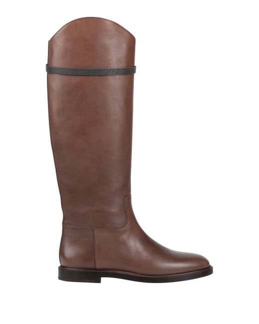 Brunello Cucinelli Brown Boot Leather