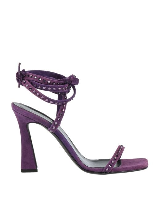 Pinko Purple Plum Sandals Leather