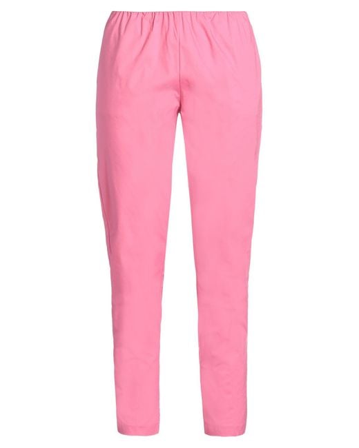ERMANNO FIRENZE Pink Pants Cotton, Elastane