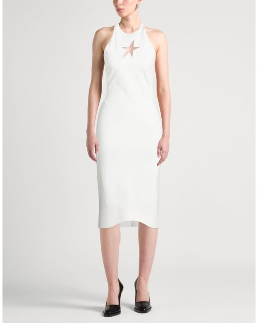 Mugler White Midi Dress Recycled Polyamide, Elastane