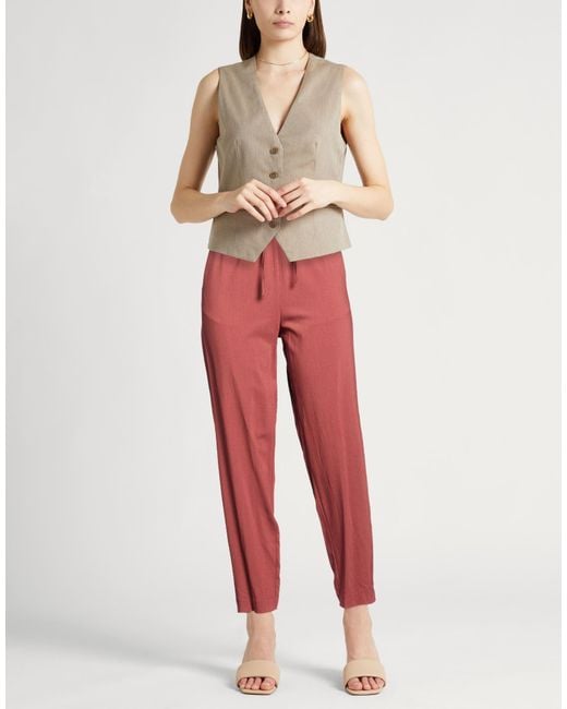 Forte_forte Red Pants Viscose, Virgin Wool, Elastane