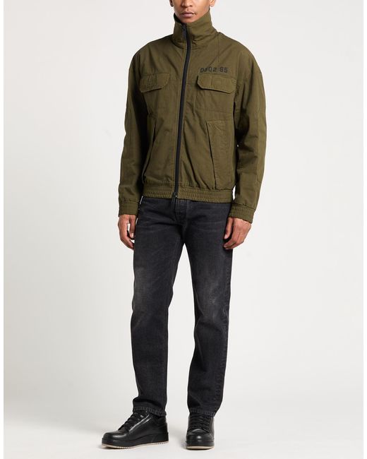DSquared² Green Military Jacket Cotton, Elastane for men