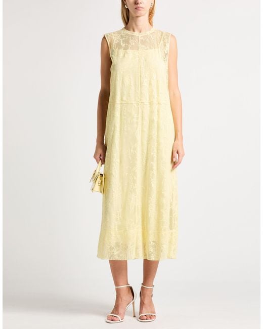 Fabiana Filippi Yellow Midi Dress Cotton, Polyamide