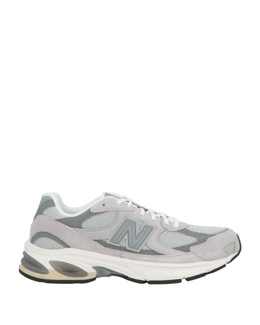 New Balance White 2010 Light Sneakers Textile Fibers, Leather for men