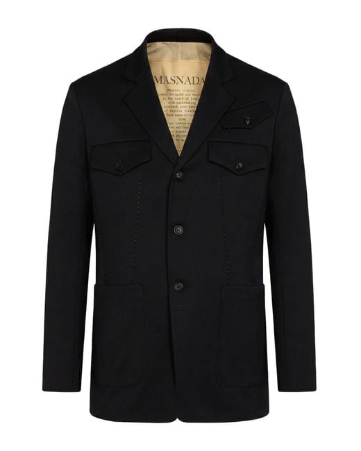 Masnada Black Blazer for men