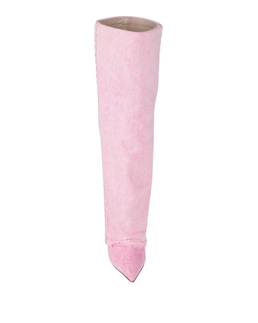 Le Silla Pink Boot Textile Fibers