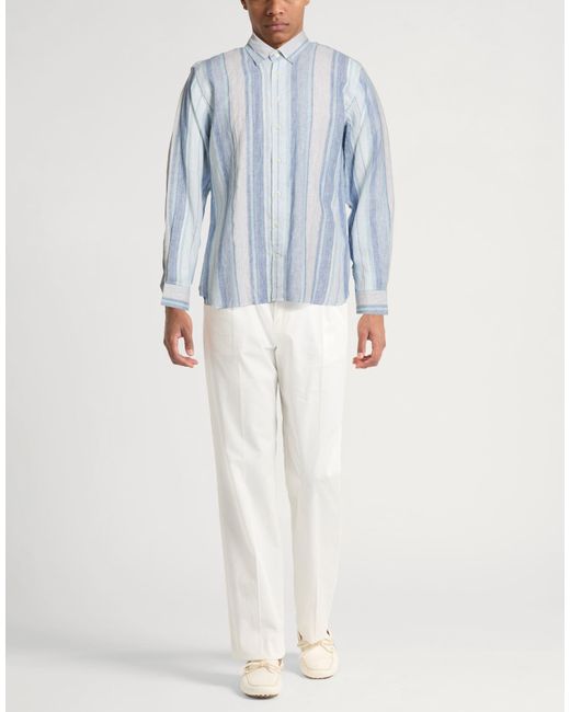 Hackett Blue Shirt Linen for men