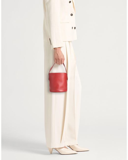 Jil Sander Red Shoulder Bag Leather