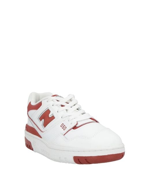 New Balance White Sneakers Leather, Textile Fibers