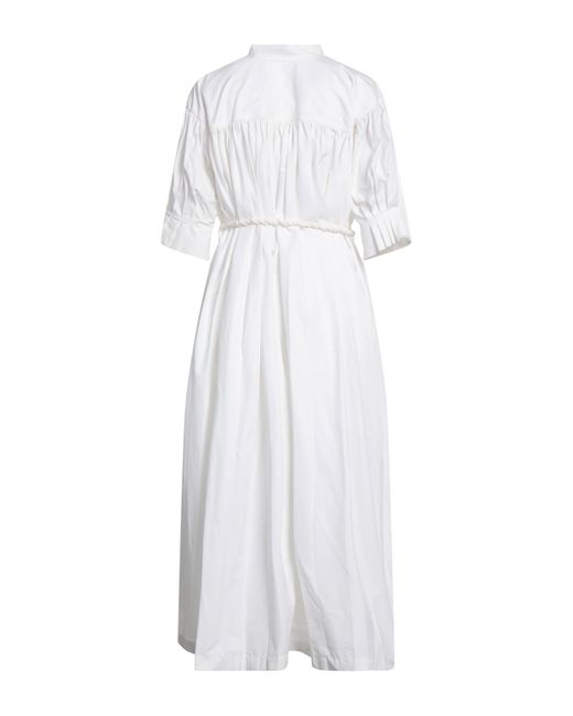 Jil Sander White Midi Dress Cotton