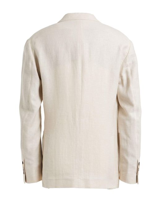 Brunello Cucinelli White Blazer Linen, Wool, Silk for men