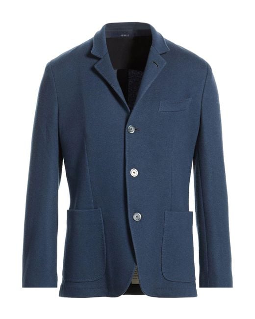 Fedeli Blue Blazer Cashmere, Lycra for men