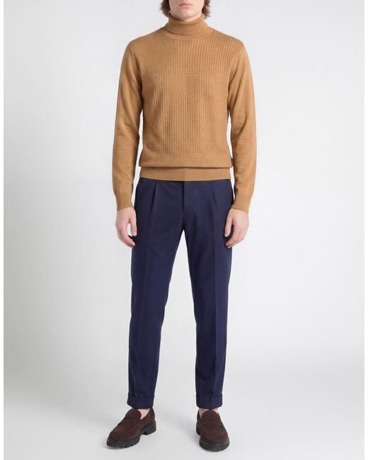 Manuel Ritz Brown Sand Turtleneck Wool, Acrylic for men