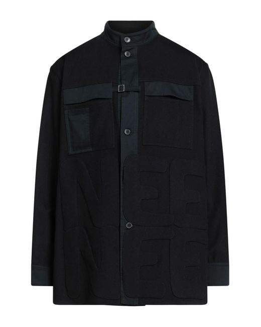 Valentino Garavani Blue Shirt Virgin Wool, Polyamide, Cashmere, Cotton for men