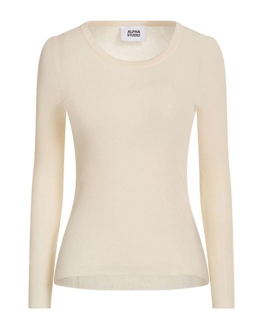Pullover Alpha Studio en coloris Natural