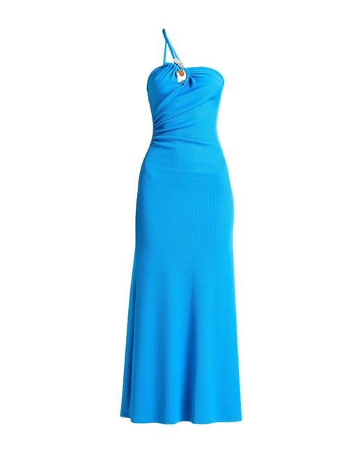Christopher Esber Blue Maxi Dress Polyester, Elastane, Brass, Stone