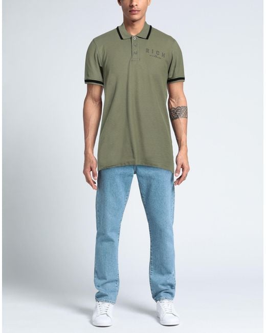 John Richmond Green Polo Shirt Cotton for men