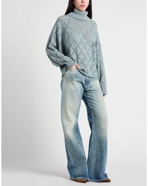 Semicouture Blue Sky Turtleneck Cashmere, Polyamide