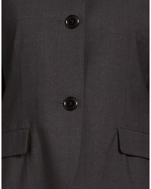Aspesi Black Charcoal Blazer Virgin Wool, Polyamide, Elastane
