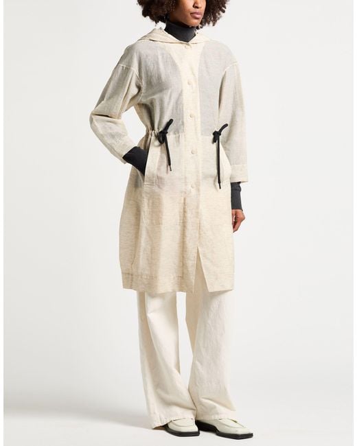 Gentry Portofino Natural Overcoat & Trench Coat Linen, Polyester