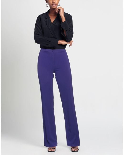 Éclà Blue Pants Polyester, Elastane