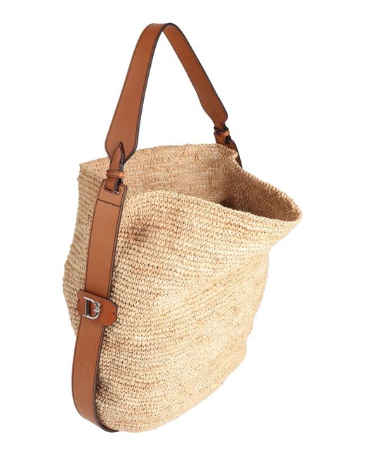 DSquared² Natural Handbag Straw, Leather