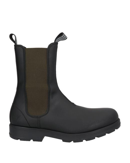 Docksteps Black Ankle Boots Soft Leather, Textile Fibers