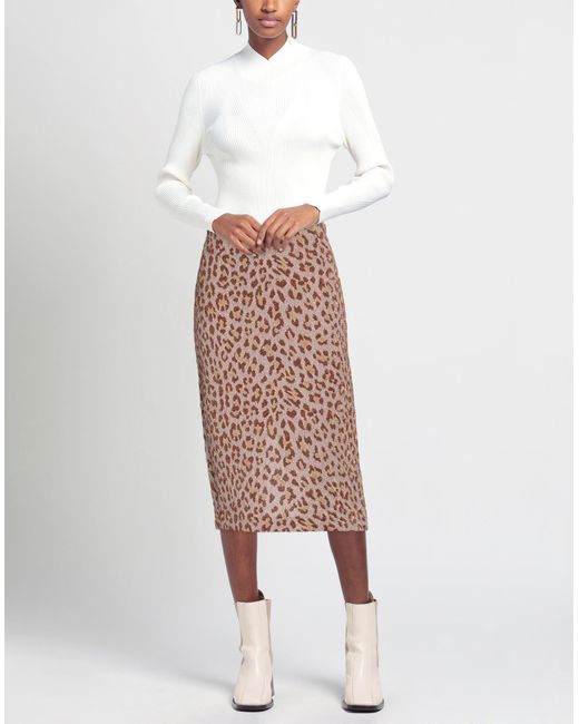 Semicouture Natural Midi Skirt
