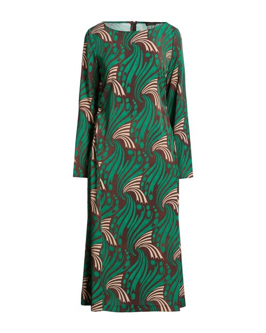 Maliparmi Green Midi Dress Polyester, Elastane
