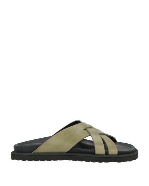 Officine Creative Green Military Sandals Leather for men