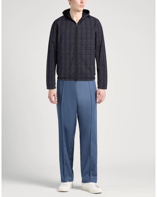 Herno Blue Midnight Jacket Cotton, Elastane for men