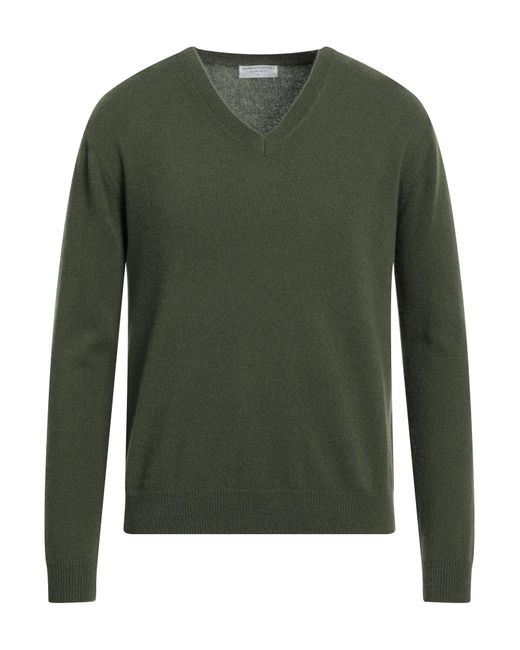 Majestic Filatures Green Sweater for men
