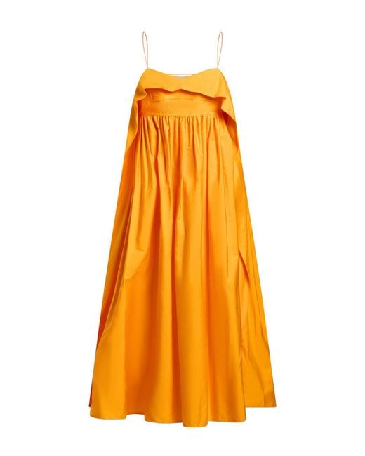 CECILIE BAHNSEN Orange Midi Dress