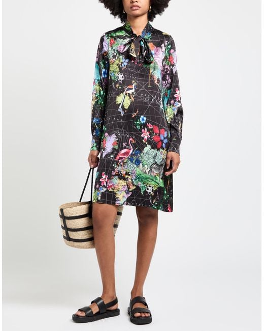 Shirtaporter Black Mini Dress Viscose, Elastane