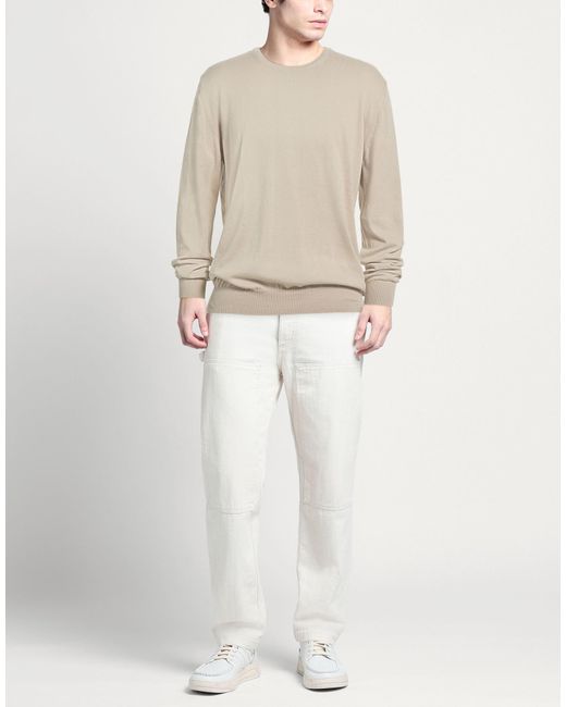 Luigi Borrelli Napoli White Sweater Cotton for men